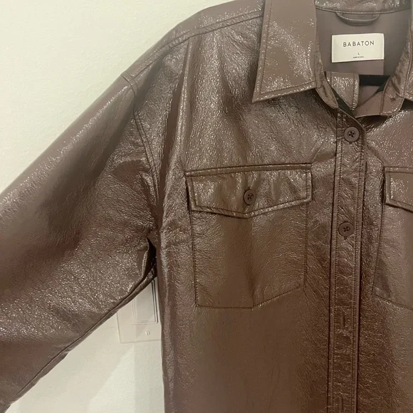 Aritzia Babaton Ava Vegan Leather Belted Shirt
Jacket Coffee Bean Brown - Picture 3 of 6